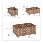 Panier tressé rangement en lot de 4 Marron