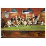 Leinwandbild Dogs Playing Pool Textil - 2 x 60 x 90 cm