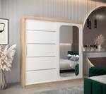 Armoire à portes coulissantes promo v2 Imitation chêne de Sonoma - Blanc - Largeur : 200 cm - 2 porte