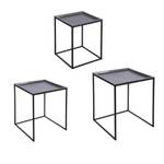 Set de 3 tables carrées plateau   amovib Noir - Métal - 41 x 50 x 41 cm