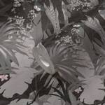 Papier peint Jungle Plantes Gris Noir Noir - Gris