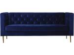 Festes Samtsofa "Bruce" - 196 x 76 x 82 Blau