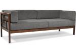 Gartensofa EDEN 3 Grau - Massivholz - 202 x 72 x 77 cm