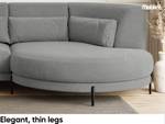 Ecksofa Bobby L-Form Links Grau - Ecke davorstehend links - Longchair davorstehend links