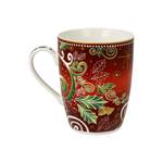 Tasse Palais Royal - Festliche Tasse Rot Porzellan - 8 x 11 x 11 cm