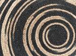 Tapis tressé ARTORA Beige - Noir - Fibres naturelles - 140 x 140 x 140 cm