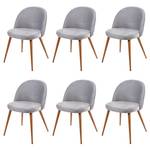 Chaise capitonnée D53 (lot de 6) Gris lumineux