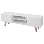 TV-Schrank D873 Weiß - Holz teilmassiv - 35 x 49 x 150 cm