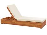 Chaise longue FANANO Marron - Blanc - Bois massif - 63 x 23 x 190 cm