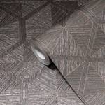 Strukturiert Tapete Grau Grafisch Bronze