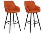 Barhocker DARIEN 2er Set Schwarz - Orange