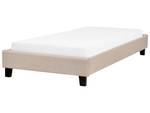 Lit simple ROANNE Beige - Chêne foncé