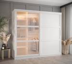 ARMOIRE À PORTES COULISSANTES FLUTES Largeur : 200 cm - Argenté