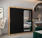 Armoire à portes coulissantes promo t2 Noir - Imitation chêne - Largeur : 200 cm - 2 porte