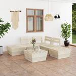 Bistro-Set-k304 ( 6-tlg ) Beige - Massivholz