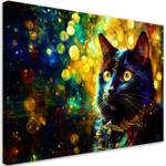 KUNSTDRUCK Mystical Feline in the Glow 1 90 x 60 cm