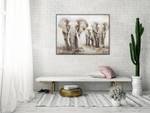 Acrylbild handgemalt Big Family Grau - Massivholz - Textil - 100 x 75 x 4 cm