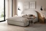 Polsterbett mit Boucle-Bezug OVO Beige - Textil - 198 x 116 x 226 cm