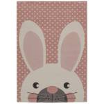 Tapis enfant "lapinou" Rose foncé - Textile - 120 x 170 cm