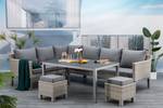 Dining Lounge Set Maya Alu Polyrattan 