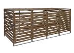 Cache poubelle pour 4/8 places H62 Marron - Bois/Imitation - En partie en bois massif - 271 x 114 x 97 cm