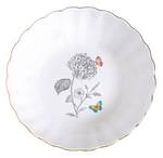 Assiette creuse Fleurs et Papillons. Porcelaine - 20 x 5 x 20 cm