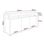 Kommode VANCOUVER W9.872 LED Weiß - Holzwerkstoff - 179 x 89 x 46 cm