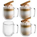 4x Thermo Glas Teeglas Kaffeeglas 220ml Glas - 12 x 22 x 25 cm