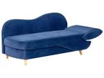 Chaise longue MERI Bleu - Bleu marine - Chêne clair - Accoudoir monté à gauche (vu de face)