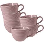 Milchkaffeetassen Beat Color 6er Set Violett - Porzellan - 11 x 8 x 13 cm