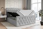 ALTDECOR Boxspringbett mit Topper - AMAY Schiefergrau - Breite: 160 cm - H3