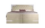 Boxspringbett Carlotta - LED, Stauraum Beige - Breite: 200 cm - H4