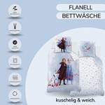 Bettwäsche Frozen Eiskönigin Biber Blau - Violett - Weiß - Textil - 135 x 200 x 1 cm