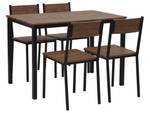 Ensemble pour salle à manger HAMRY Noir - Marron - Bois manufacturé - 110 x 75 x 70 cm