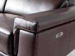 Canapé 3 places en cuir avec relax Marron - Cuir véritable - Textile - 215 x 99 x 103 cm