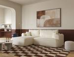 Ecksofa OVO Beige - Ecke davorstehend links - Ottomane davorstehend links