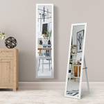 Standspiegel mit Holzrahmen Weiß - Glas - 50 x 155 x 37 cm