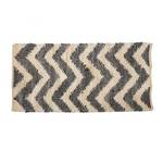 Tapis avec motif zigzag 70 x 140 cm Beige - Noir - Fibres naturelles - Textile - 70 x 1 x 140 cm