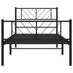 Bettgestell mit Kopf und Fußteil X888 Schwarz - Metall - 105 x 90 x 196 cm