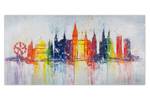 Acrylbild handgemalt Best of Vienna Grau - Massivholz - Textil - Holz teilmassiv - 120 x 60 x 4 cm