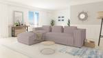 Cord Ecksofa Rouen Pink - Ecke davorstehend links