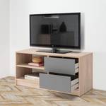 Meuble TV Panama 2 tiroirs Marron - Bois manufacturé - 100 x 50 x 40 cm