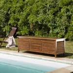 Coffre de jardin piscine en teck Marron - Bois massif - Bois/Imitation - 57 x 65 x 200 cm