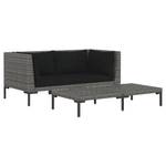 Garten-Lounge-Set 318606 (3-teilig) Grau - Metall - Polyrattan - 70 x 61 x 70 cm