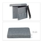 Tabouret de rangement pliant en lin Gris