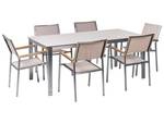 Set de salle à manger COSOLETO Beige - Argenté - Blanc - Lot de 6