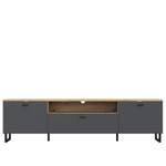 Wohnzimmer Leone 33 (3-teilig) LED Grau - Holzwerkstoff - 215 x 141 x 42 cm