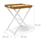 Table d'appoint pliable bambou plateau Marron - Blanc - Bambou - Bois manufacturé - 40 x 72 x 60 cm