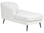 Chaise longue ALLIER Noir - Blanc crème - Blanc - Accoudoir monté à gauche (vu de face) - Angle à droite (vu de face)