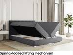 Boxspringbett Chandon Dunkelgrau - Breite: 186 cm - H3